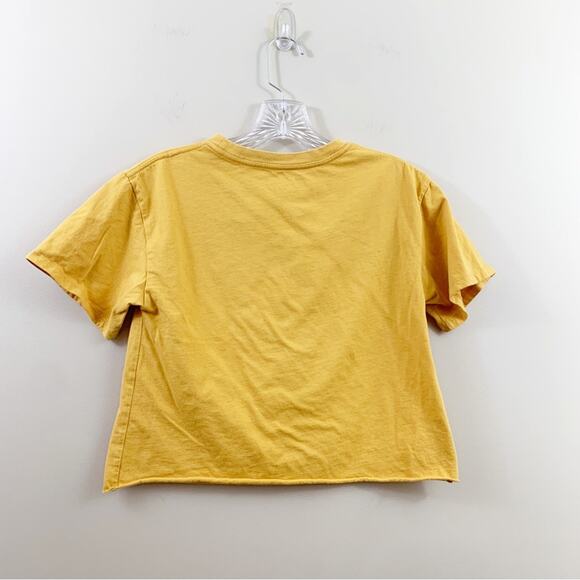 Kellogg’s Eggo Logo Mustard Yellow Crop Top Short Sleeve Top - Picture 4 of 4